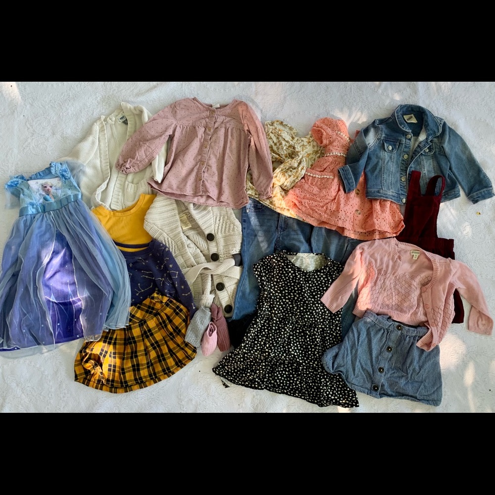 TODDLER GIRLS 2T BACK TO SCHOOL BUNDLE - 16 items + socks